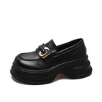 Damen modische Loafers mit dekorativer Schnalle und voluminöser Sohle R&B