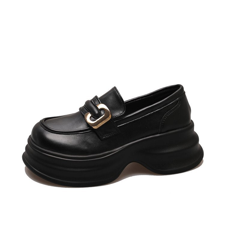 Damen modische Loafers mit dekorativer Schnalle und voluminöser Sohle R&B