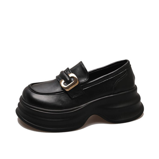 Damen modische Loafers mit dekorativer Schnalle und voluminöser Sohle R&B
