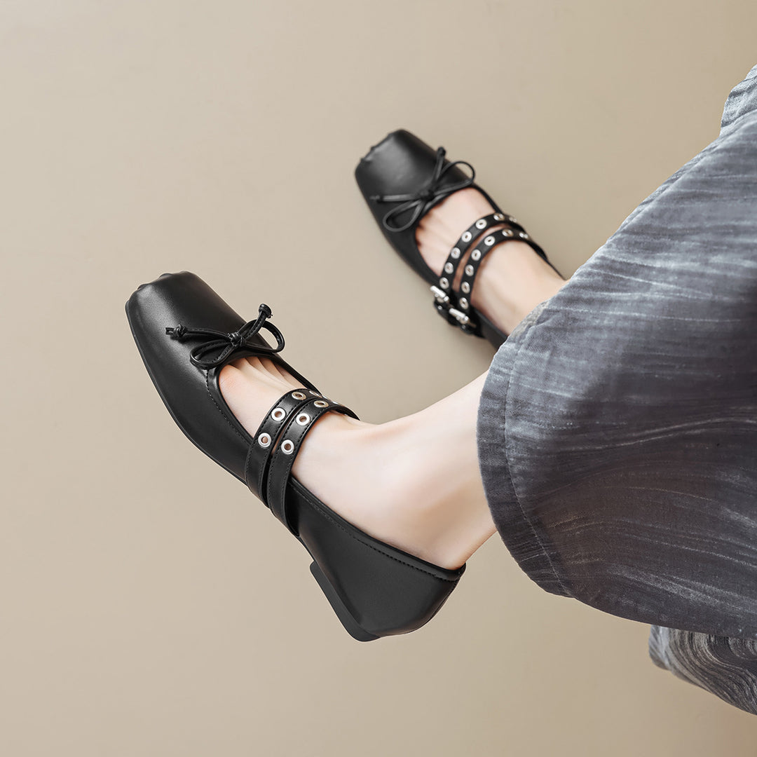 Damen Ballerinas mit modischen Schnallen und elegantem Schnitt R&B