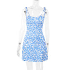 Damen Freizeitliches Minikleid mit floralem Muster und verstellbaren Spaghetti-Trägern R&B