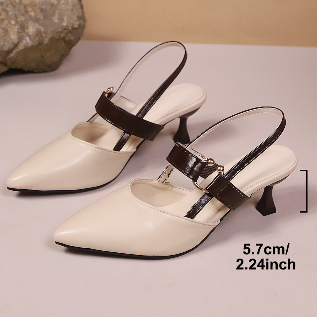 Damen Slingback-Pumps mit elegantem spitzem Design und modischem Riemen R&B