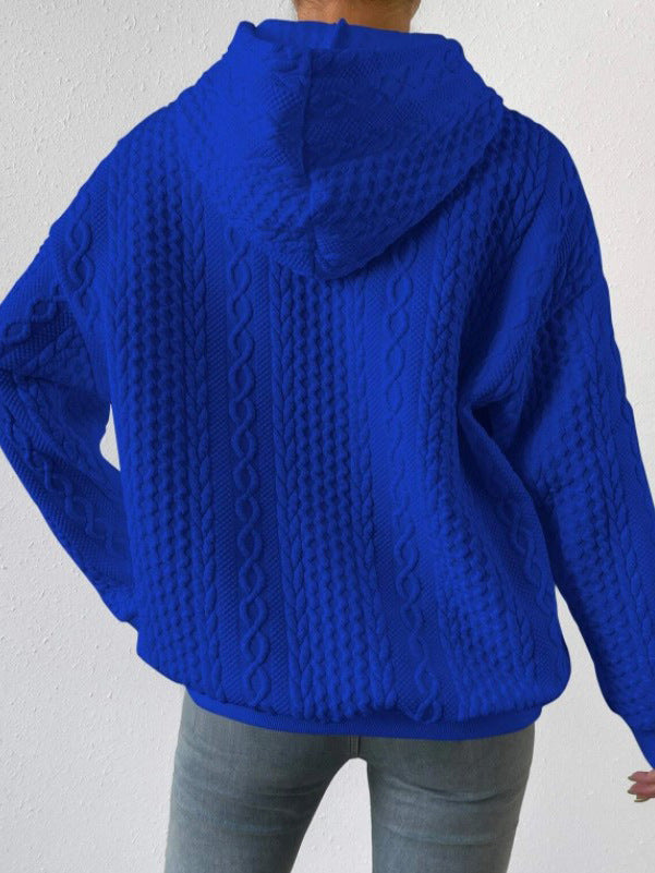 Damen Kapuzenpullover mit Kordelzug und strukturiertem Muster R&B