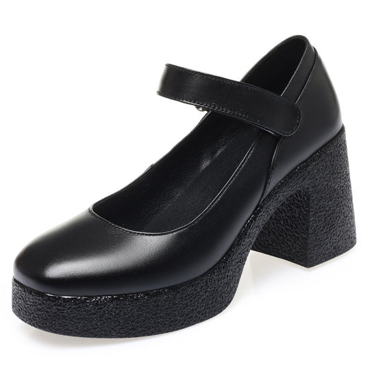 Damen Plateau-Mary Jane Pumps mit verstellbarem Riemen und komfortablem Blockabsatz R&B