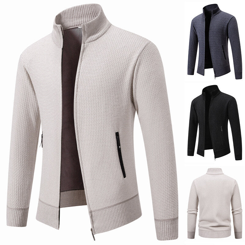 Herren leichte Strickjacke mit modernem Zipper und sportlichem Design