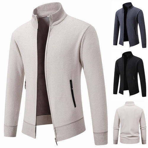 Herren leichte Strickjacke mit modernem Zipper und sportlichem Design R&B