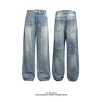 Damen Weitgeschnittene Jeans mit hohem Bund und integriertem Gürtel R&B