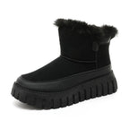 Damen Winter boots mit warmem Kunstfell und rutschfester Sohle R&B
