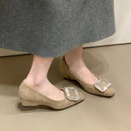 Damen elegante Ballerinas mit funkelnder Schnallenverzierung R&B