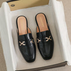 Damen elegante Mules mit modischem Kettendetail