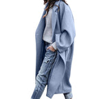 Damen Oversized Mantel mit elegantem Schnitt und tiefen Taschen R&B