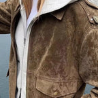 Damen Modische Wildlederjacke im lässigen Stil R&B