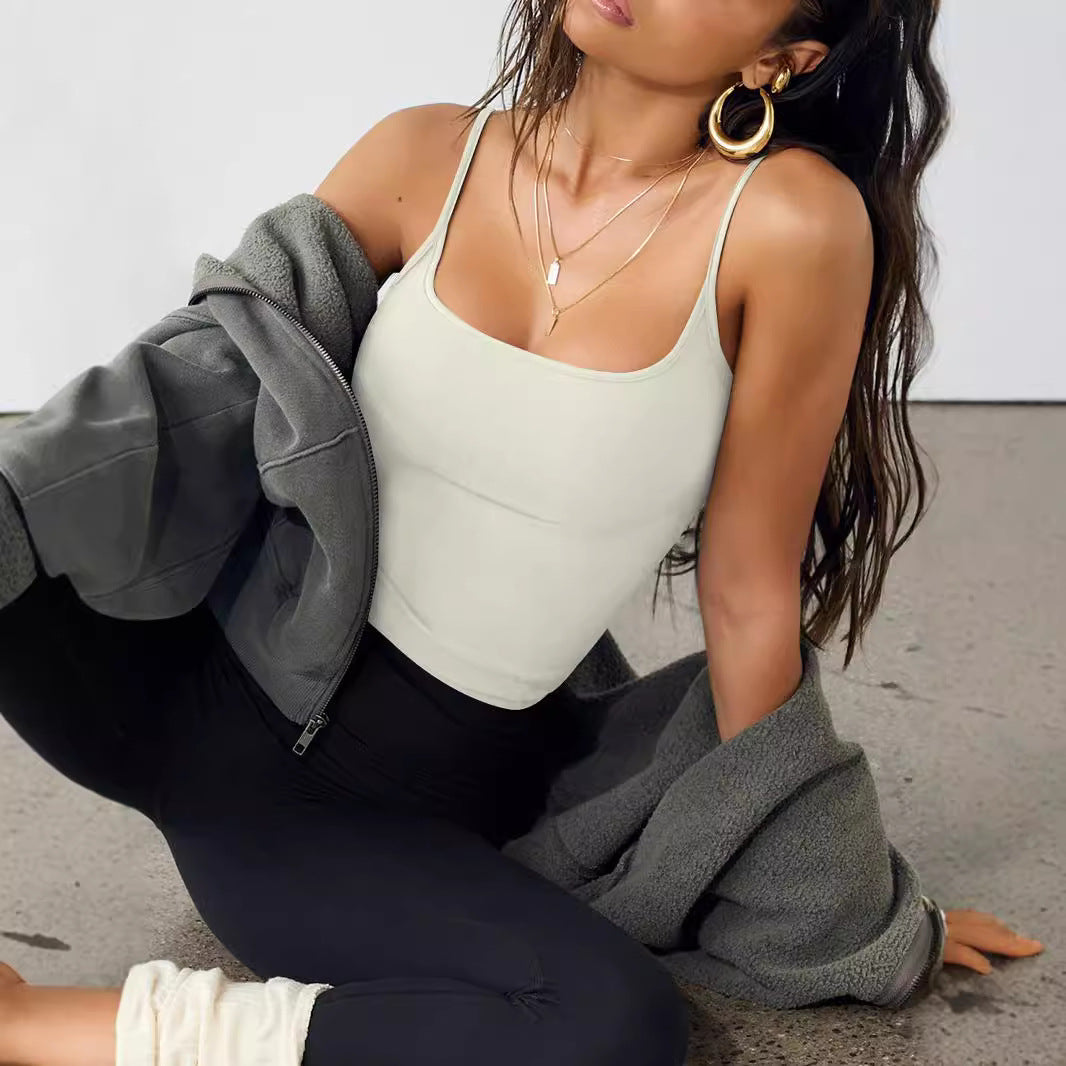 Damen ärmelloses Ripp-Tanktop mit flexibler Passform und dekorativen Raffung R&B