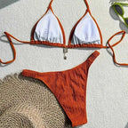 Damen Triangel-Bikini mit gewellter Textur R&B