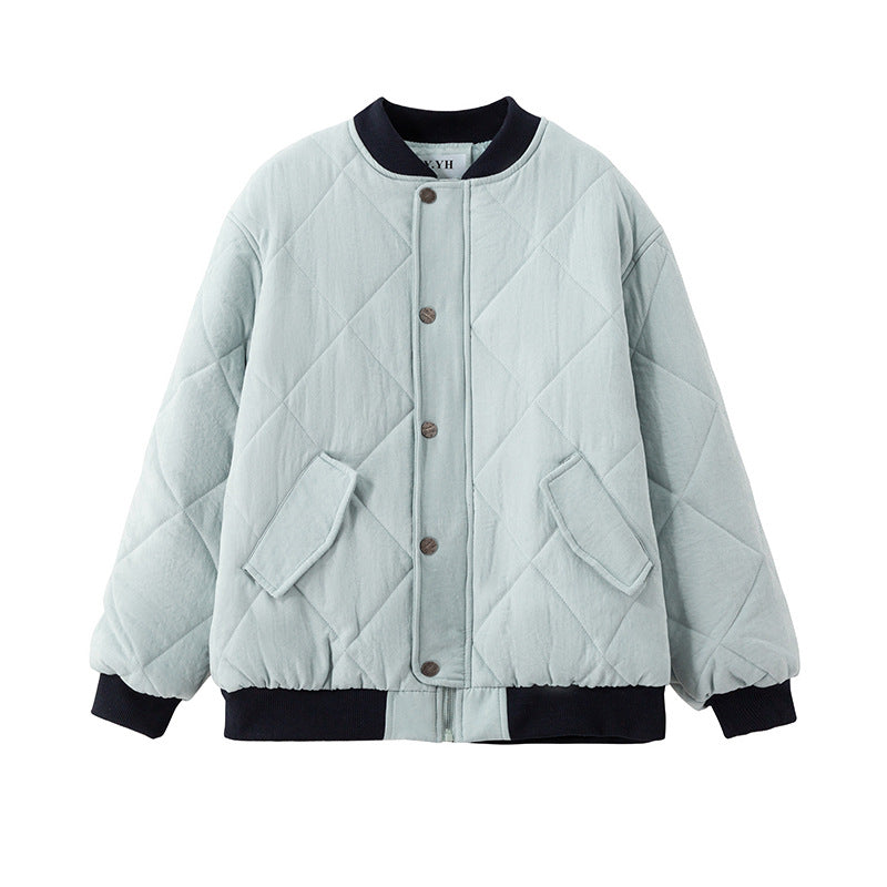 Damen Kuschelige gesteppte Jacke mit Druckknöpfen und weichem Innenfutter R&B