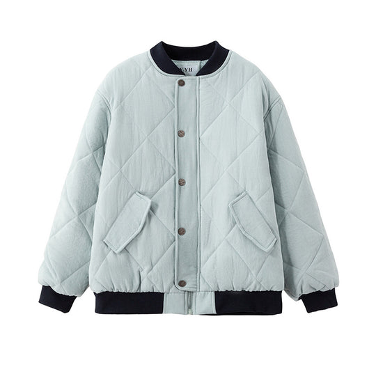 Damen Kuschelige gesteppte Jacke mit Druckknöpfen und weichem Innenfutter R&B