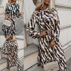 Damen Maxikleid mit geschmackvollem Streifenmuster und praktischen Taschen R&B