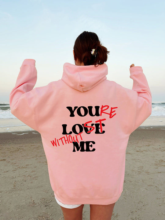 Damen Oversized Kapuzensweater mit inspirierendem Aufdruck R&B