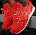 Damen Sneaker mit funkelndem Strass-Mix und atmungsaktiver Struktur R&B