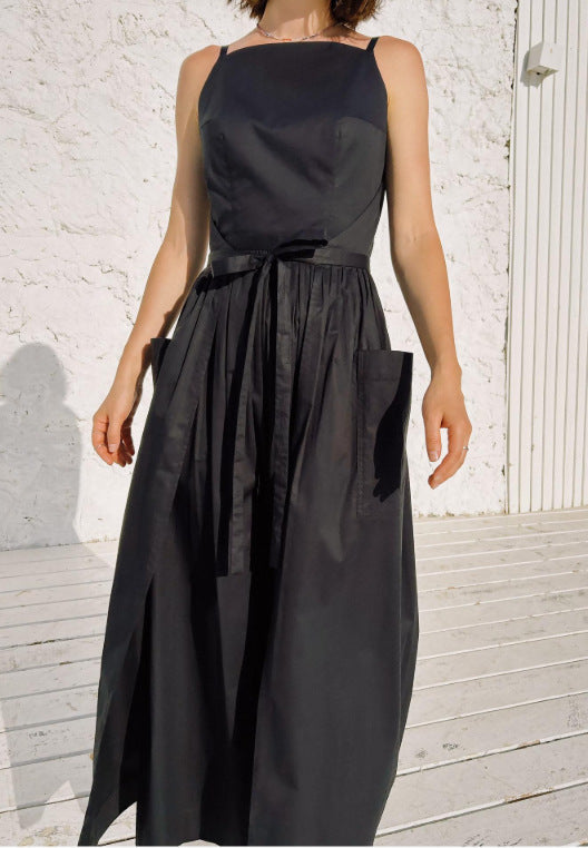 Damen Maxi-Kleid mit schwingendem Rock und praktischen Seitentaschen R&B