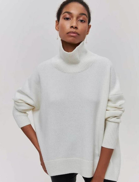 Damen Oversized Rollkragenpullover aus weichem Strick R&B