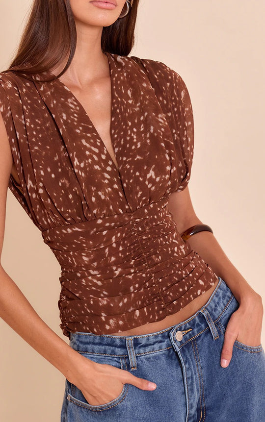 Damen Schicke Bluse mit Raffung R&B