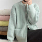 Damen Kuscheliger Strickcardigan mit Reißverschluss und gemütlicher Passform