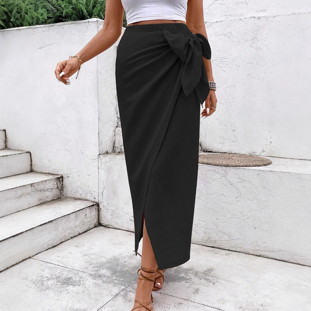 Damen Eleganter Wickelrock mit Schleifendetail R&B