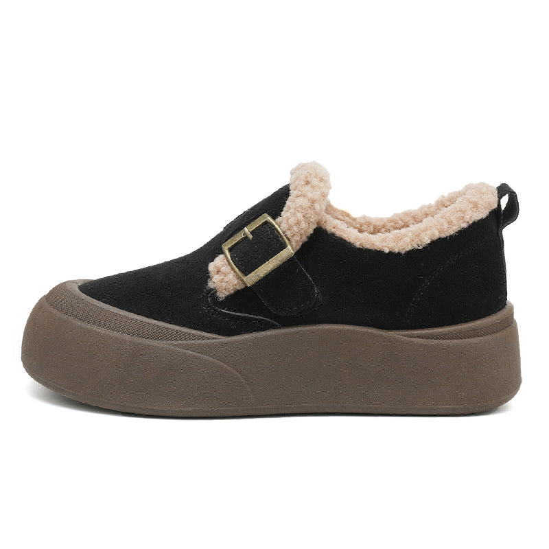 Damen Flauschige Slipper mit praktischer Schnalle R&B