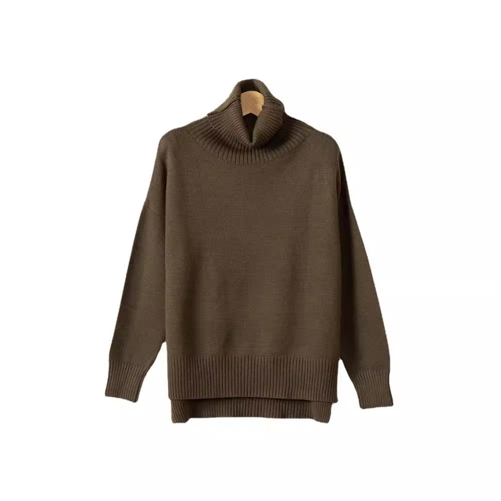 Damen gemütlicher Pullover mit Stehkragen und weitem Schnitt