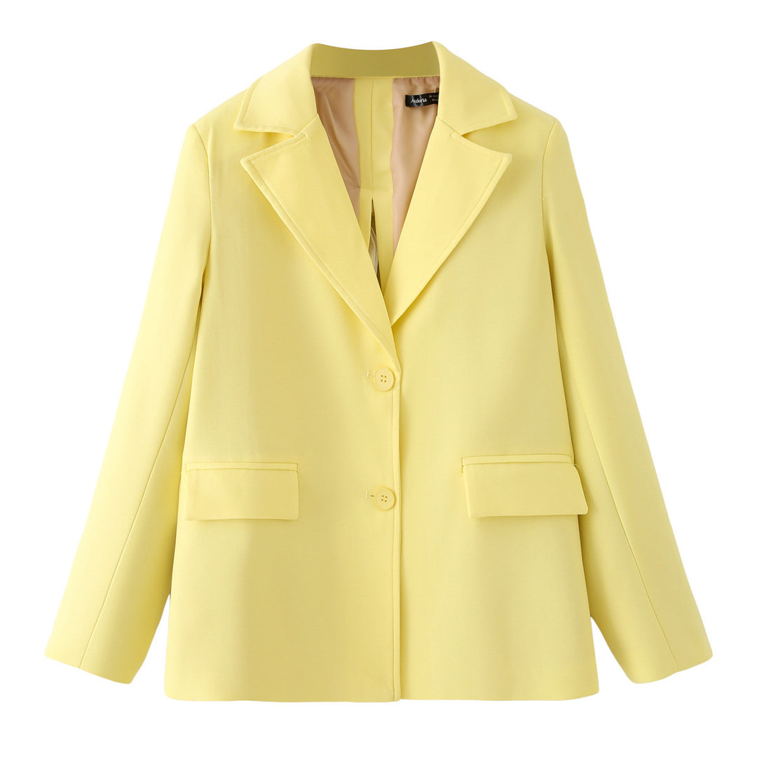 Damen elegante Blazerjacke mit strukturiertem Gewebe und praktischen Taschen R&B