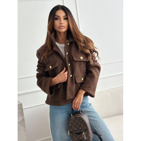 Damen Fleecejacke mit eleganten Knopfdetails und praktischen Taschen R&B