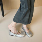 Damen Ballerinas mit elegantem Riemchen und modischer Schnallenakzent