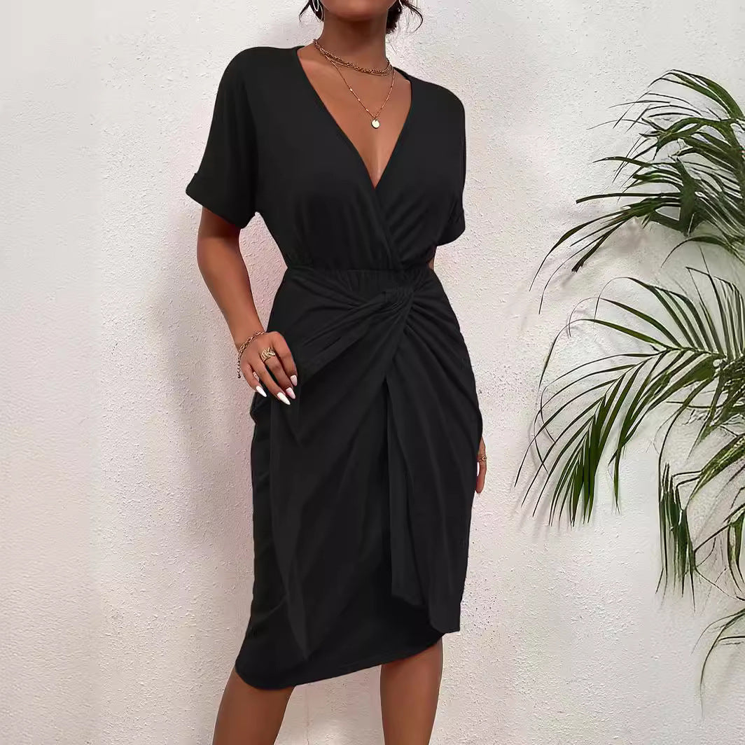 Damen Wickelkleid mit elegantem V-Ausschnitt und Vielzahl an Stylingmöglichkeiten
