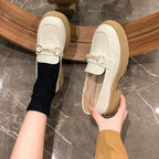 Damen Klassische Loafer mit modischer Schnallenverzierung R&B