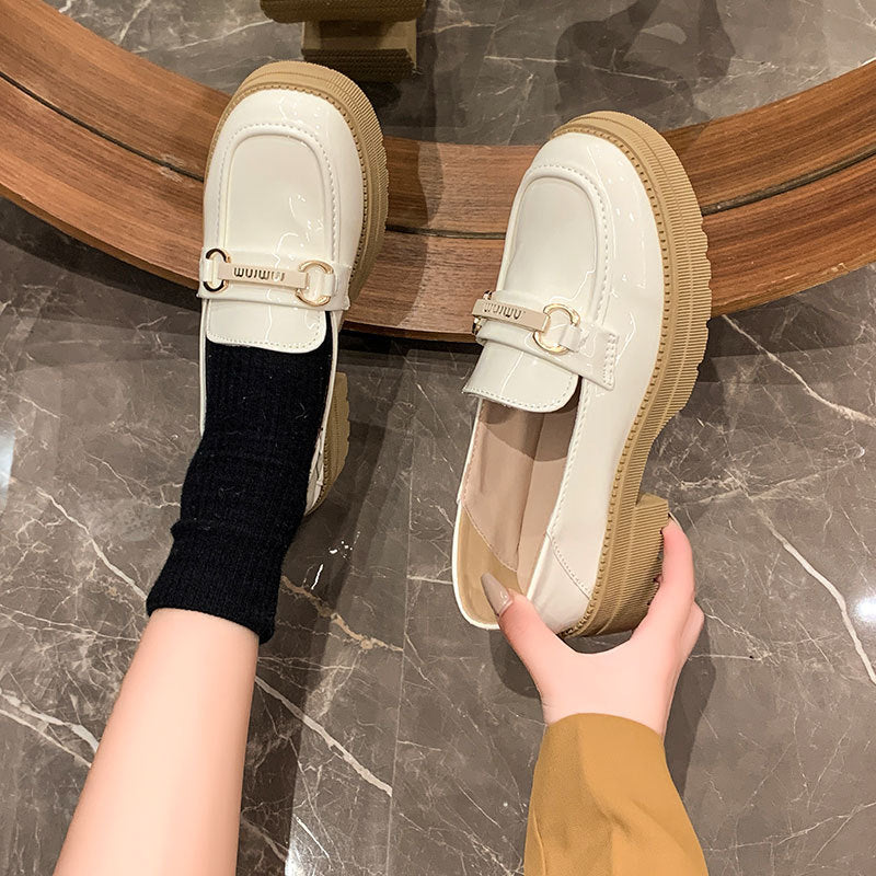 Damen Klassische Loafer mit modischer Schnallenverzierung R&B