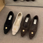 Damen elegante Ballerinas aus Filz mit dekorativem Riemchen R&B
