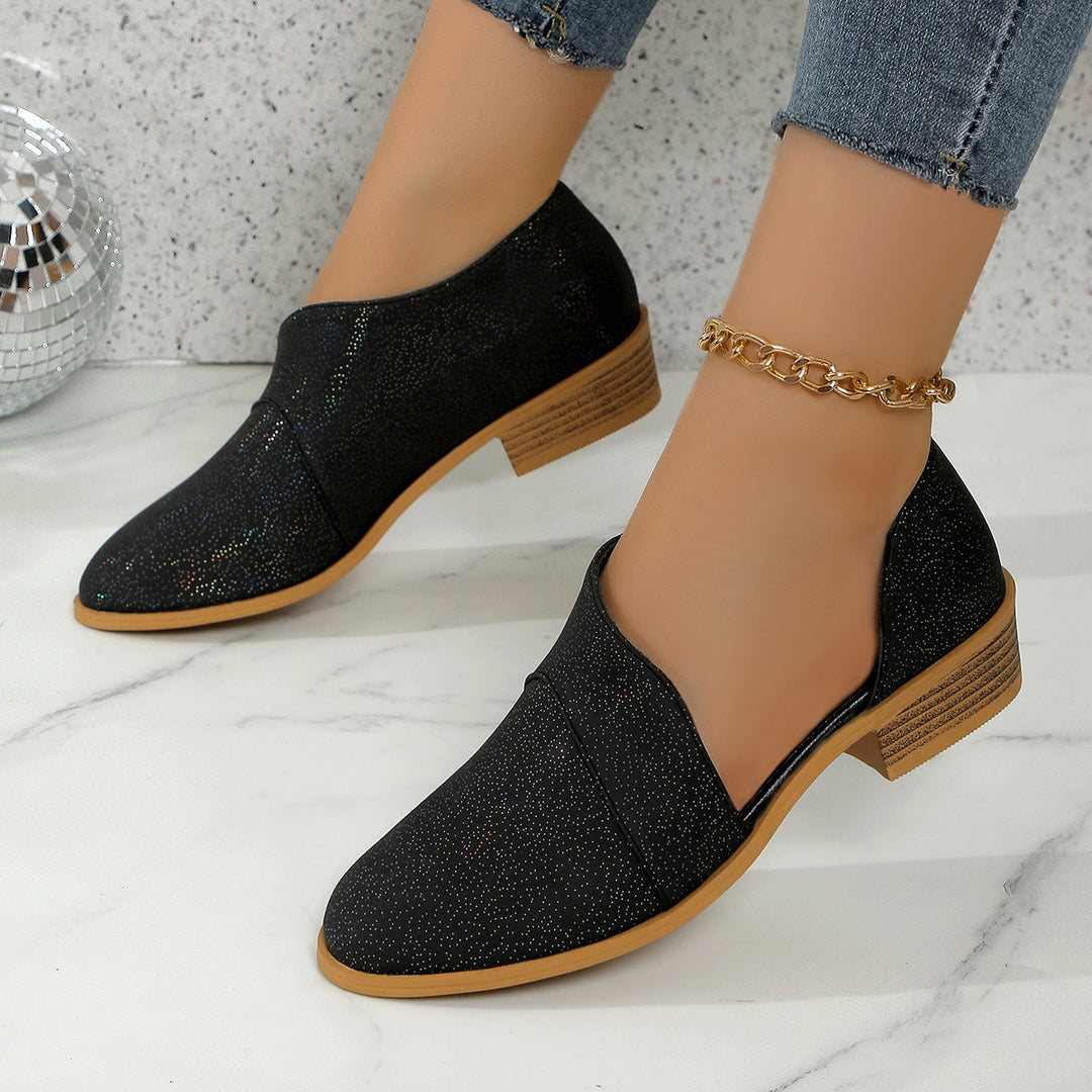 Damen Elegante Slip-On Schuhe mit glitzerndem Finish R&B