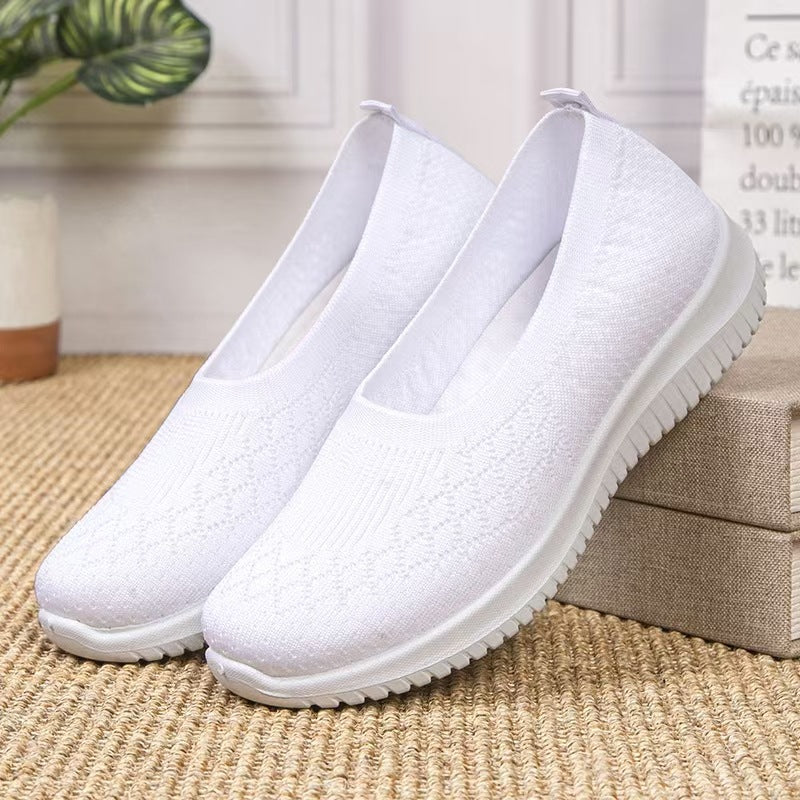 Damen Bequeme Strick-Sneaker mit elastischem Einstieg R&B
