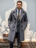 Herren eleganter Langmantel mit gefüttertem Innenfutter und stylischem Kragen R&B
