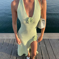 Damen verführerisches Strandkleid mit floralen Akzenten R&B