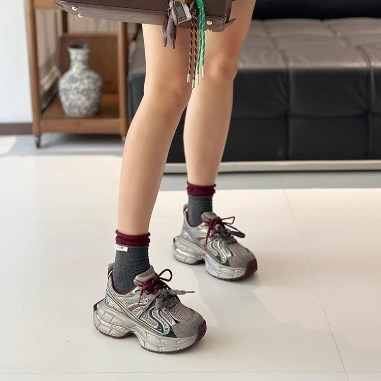 Damen Modische Chunky Sneakers mit dämpfender Sohle und atmungsaktivem Obermaterial R&B