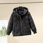 Damen Modische leichte Pufferjacke mit praktischen Taschen und Kapuze R&B