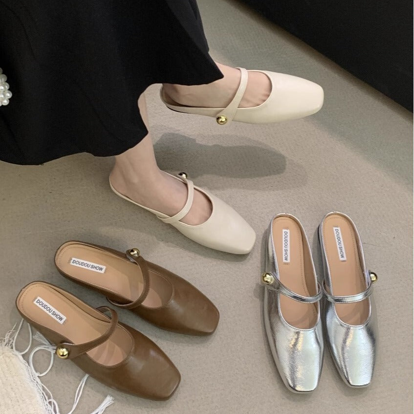 Damen elegante Sling-Ballerinas mit modischem Riemchen R&B