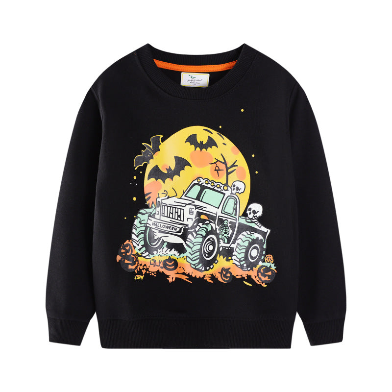 Jungen Sweatshirt mit gruseligem Monster-Truck-Motiv R&B