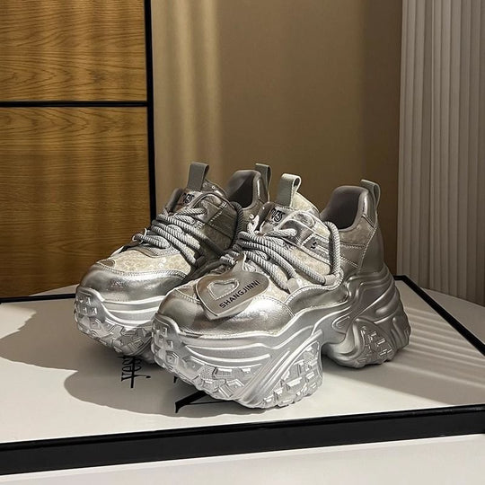 Damen Chunky Sneakers mit puffiger Sohle und innovativer Dämpfung R&B