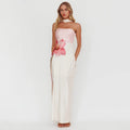 Damen Elegantes Schulterfreies Maxikleid mit floralem Design und tailliertem Schnitt R&B