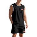 Herren Sportliches Trainingsset mit atmungsaktivem Mesh-GewR&Be und modernen Flaggen-Details R&B