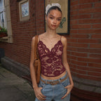 Damen Spitzenbustier mit verführerischen Blumenmustern R&B