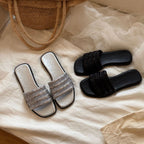 Damen Komfortable Zehentrenner-Sandalen mit modischem Riemendesign und weich gepolsterter Sohle